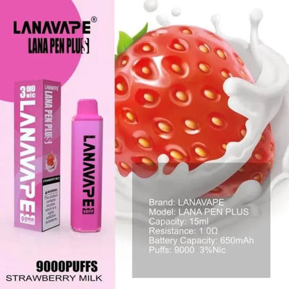 SGVape-LANA-PEN-PLUS-9000-STRAWBERRY-MILK-SG-Vape-Hub
