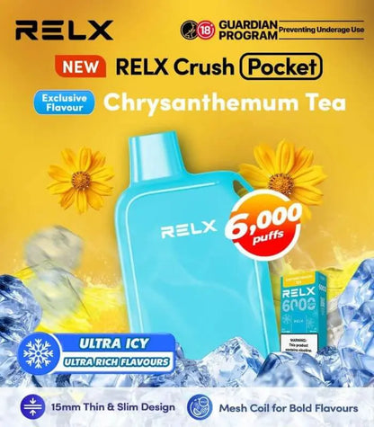 SGVape- Analyzing image      RELX-CRUSH-POCKET-6000-CHRYSANTHEMUM-TEA-SG-Vape-Hub