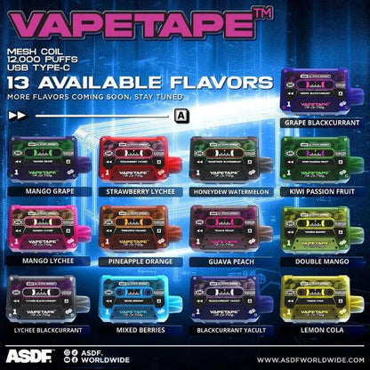 SGVape-VAPETAPE-12K-PUFFS-FLAVORS-LIST-SG-Vape-Hub