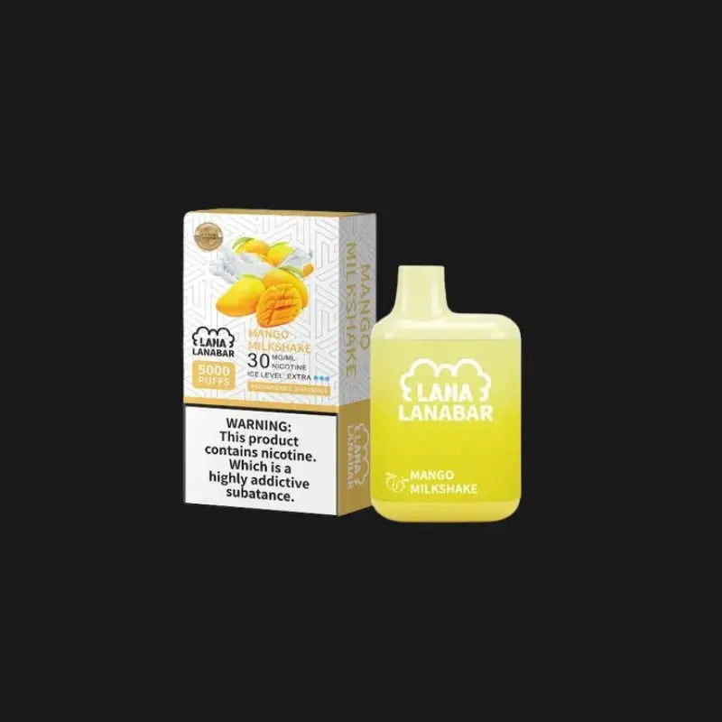 SGVape-Lana-Bar-5000-Puffs,-Mango-Milkshake-flavor-on-a-black-background-LANA